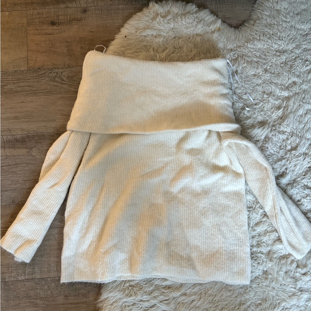 H&M Cream Off-Shoulder Sweater